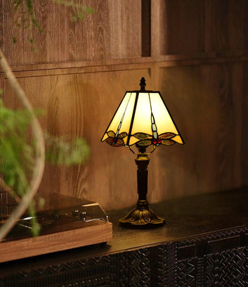 Orinova Tiffany Stained Glass Table Lamp - Traditional Bedside Light for Living Room & Bedroom