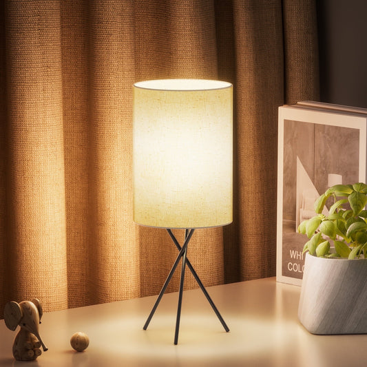 EGEH 3-Color Dimmable Bedside Desk Lamp - Modern Table Lamp for Bedroom & Office