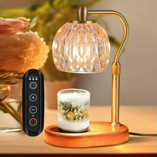 LMLTLULU Gold Candle Warmer Lamp - Dimmable Wax Melter with Timer & 2 Bulbs