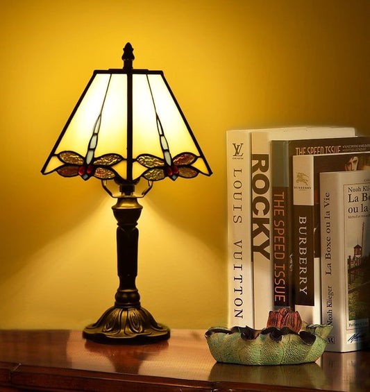 Orinova Tiffany Stained Glass Table Lamp - Traditional Bedside Light for Living Room & Bedroom