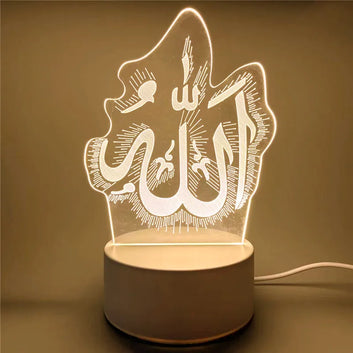 USB 3D LED Eid Mubarak Night Light – Ramadan & Eid Table Ornament