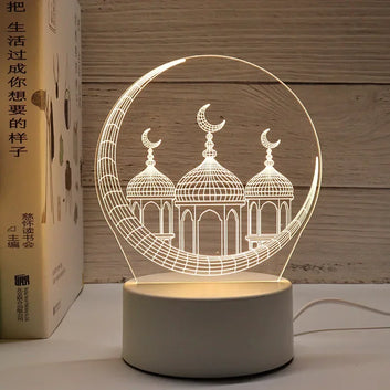 2025 Ramadan USB 3D LED Night Light – Eid Mubarak Table Ornament & Gift