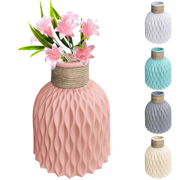 Manunclaims Nordic Striped Vase - Faux Ceramic Retro Decor for Home & Office